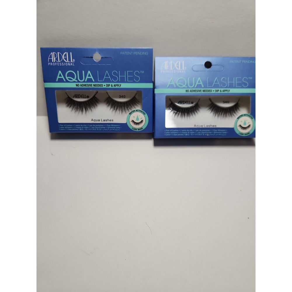 2x Ardell AQUA‎ LASHES Water Activated # 340 False Eyelashes BLACK